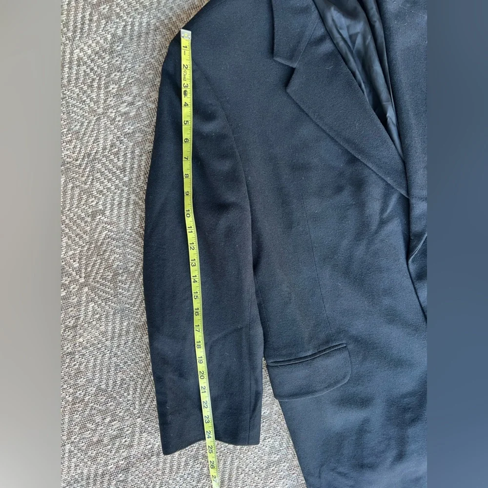 Oscar de la Renta 50L Cashmere‎ Wool Black Blazer Sport Coat Holiday